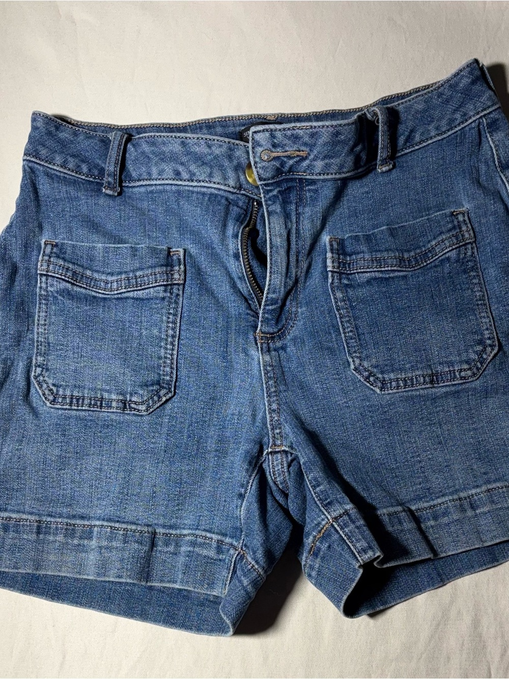 Simply Vera Vera Wang Distressed Blue Denim Pocket Shorts